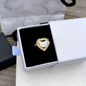 Anillo <span class=keywords><strong>de</strong></span> Moda con Marco <span class=keywords><strong>de</strong></span> Corazón en Forma <span class=keywords><strong>de</strong></span> Pepita Chapado en Oro <span class=keywords><strong>Cereza</strong></span> <span class=keywords><strong>de</strong></span> Acero Inoxidable Personalizado, Joyería para Mujer, Regalo - Product Image 5