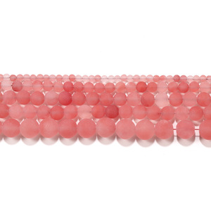 Frosted Watermelon Pink <b>Stone</b> <b>Beads</b> Round Loose <b>Beads</b> For Jewelry Making - Product Image 5