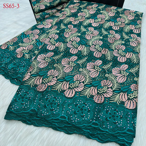 Tissu en dentelle africaine SS65 de haute qualité, <span class=keywords><strong>voile</strong></span> suisse en <span class=keywords><strong>coton</strong></span> brodé, idéal pour les robes des femmes nigérianes – Nouvelle collection 2026, vente chaude - Product Image 6