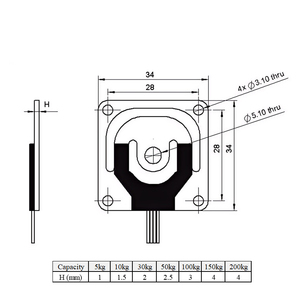 Giảm 10% 180 ngày Giá thấp nhất am21a cầu đầy đủ 4 dây 5kg 10kg 50kg 100kg 200kg cảm biến trọng lượng vi mô cho quy mô cơ thể - Product Image 6