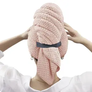 Shower spa head wrap hair drying hat turban microfiber terry dry hair towel