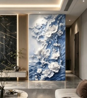 Sticker mural de luxe en PVC auto-adhésif, imprimé en 3D, motif paon, étanche, art mural moderne pour salon et fond TV