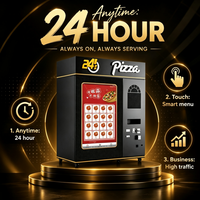 Distributeur automatique de pizzas entièrement automatique 24h/24 et 7j/7, kiosque chauffant en libre-service avec capacité de 72 pièces et surveillance à distance