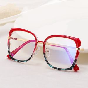 Nouveau Design coloré femmes TR90 matériel lunettes optiques métal cadre carré Anti lumière bleue printemps <span class=keywords><strong>pied</strong></span> lunettes - Product Image 1