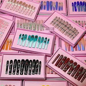 <span class=keywords><strong>Uñas</strong></span> acrílicas <span class=keywords><strong>de</strong></span> lujo hechas a mano, 10 Uds., gel pintado a mano bellamente a presión, diseño personalizado, <span class=keywords><strong>uñas</strong></span> artificiales - Product Image 2