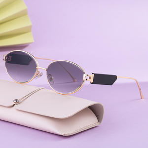 Lunettes de soleil élégantes à monture ovale pour femmes, protection UV400, verres PC, pare-soleil de classe 2, design tendance, origine Taizhou - Product Image 5