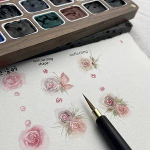 LUOKEXI <span class=keywords><strong>acquerello</strong></span> Nail Art pennello speciale manico in bambù forte assorbimento d'acqua moda Design snello spazzola <span class=keywords><strong>per</strong></span> capelli animali - Product Image 4