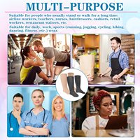 Chaussettes de compression unisexes à logo personnalisé, 15-20 mmHg, avec fermeture éclair, imprimées, hauteur genou, réduisent l'enflure et l'œdème, chaussettes de compression athlétiques