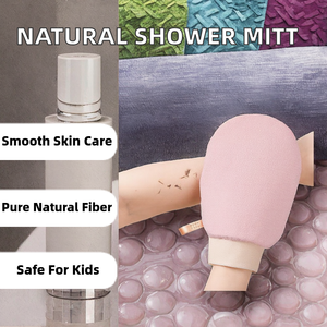 Gants de douche exfoliants en éponge naturelle avec logo personnalisé, brosses corporelles, éponges et brosses de bain pour tous types de peau - Product Image 4