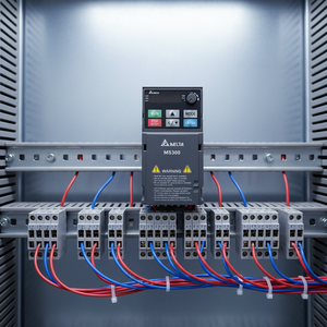 ตัวควบคุมความเร็วมอเตอร์ VFD0A8ME23ANSAA จัดการมอเตอร์ AC ในเครื่องอัดรีดที่มีกำลัง 0.125HP-0.1KW และช่วยประหยัดพลังงาน - Product Image 3