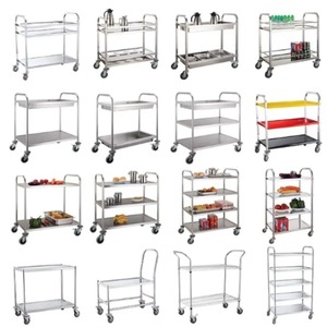 Chariot <span class=keywords><strong>de</strong></span> cuisine en acier inoxydable 201 304 <span class=keywords><strong>de</strong></span> qualité alimentaire, 4 roues pour une mobilité facile, capacité <span class=keywords><strong>de</strong></span> charge personnalisée 300 kg/m, chariot <span class=keywords><strong>de</strong></span> rangement - Product Image 6