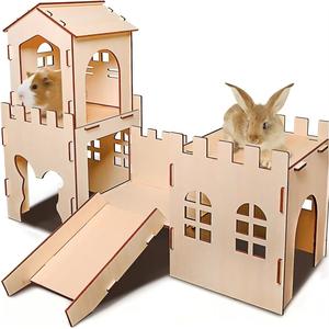 Lussuosa Casetta Moderna in Legno per Conigli con Nido, Gabbia Miniatura per Piccoli Animali, Uso Domestico - Product Image 1