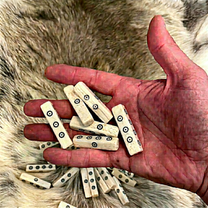 Natural Bone Dominoes <b>dice</b> <b>Set</b> 100% Handmade Tradition Antique Viking Medieval Stick <b>Dice</b> Bullseye Dot-and-Ring Pattern Oblong - Product Image 1