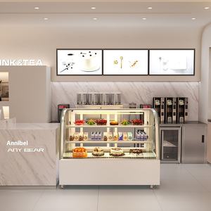 Vitrine de dessert aux fruits incurvée à température unique commerciale <span class=keywords><strong>petit</strong></span> congélateur de bureau pour fruits confits plats frais - Product Image 1