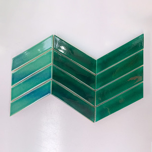 Gạch Khảm Xương Cá Không Đều Dải Màu Xanh Lá Sứ Tráng Men Tráng Men Trang Trí Tường Nhà Khách Sạn - Product Image 6