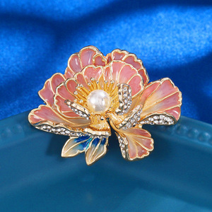 Bros Peony Mewah Baru dari Paduan Logam Gaya Cina, Pin Bunga 3D Elegan, Hadiah Pesta Pernikahan Pertunangan, Aksesori Pakaian - Product Image 2