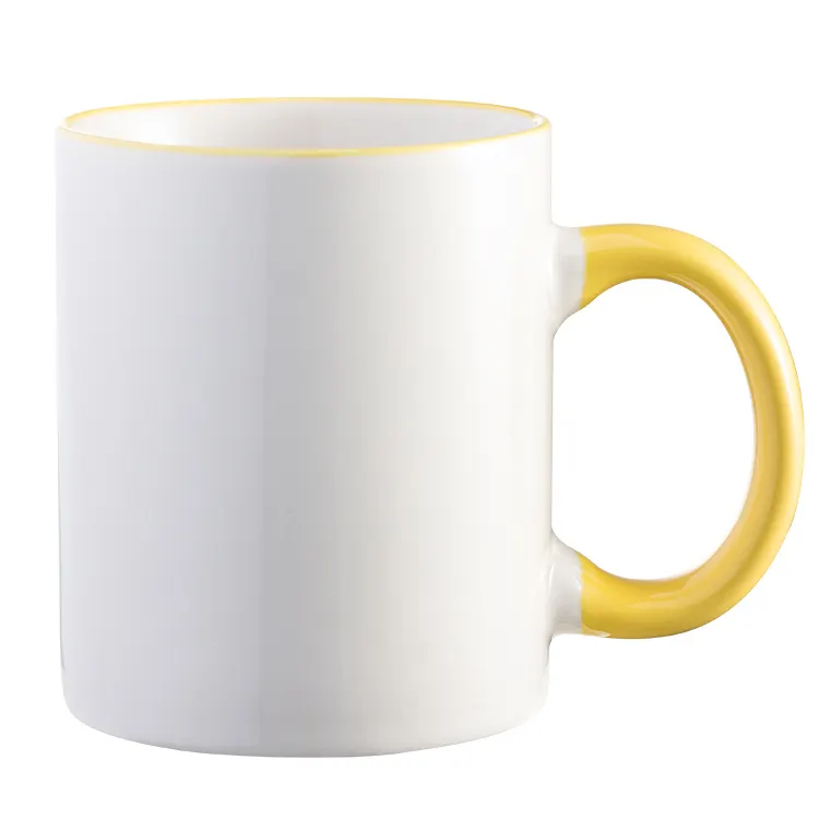 Taza de porcelana blanca o negra de alta calidad, taza de café de cerámica con recubrimiento en blanco, OEM, con logotipo personalizado
