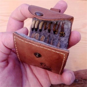 12x6.5cm in pelle PU e pelle di <span class=keywords><strong>mucca</strong></span> mosche da pesca a mosca scatola a portafoglio scatola da pesca regalo di pesca per la festa del papà di natale - Product Image 4
