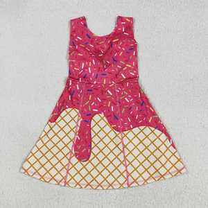 Robes de yoga pour filles, 7 couleurs, style 'Ice-cream Drip Sprinkles', longueur genou, pour sœurs - Product Image 3