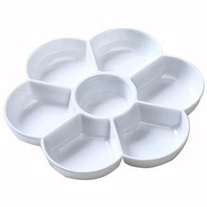 Grande taille 17cm Palette de forme de fleur plateau de Palette en céramique blanche pour mélange de <span class=keywords><strong>peinture</strong></span> à la <span class=keywords><strong>gouache</strong></span> aquarelle - Product Image 4