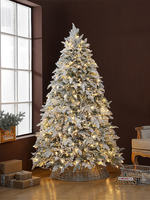 Arbre de Noël floqué de neige artificielle de haute qualité arbres de Noël artificiels uniques 6ft 7ft LED arbres de Noël avec des lumières