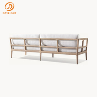 Modernes Outdoor-Sofa-Set mit Aluminiumrahmen, Terrassenmöbel, Wetterfeste Weiße Kissen für Garten, Hinterhof und Villa