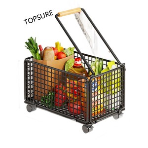 Chariot de courses pratique de haute qualité avec roues, chariot de courses personnalisé, panier écologique pour la file d'attente - Product Image 6