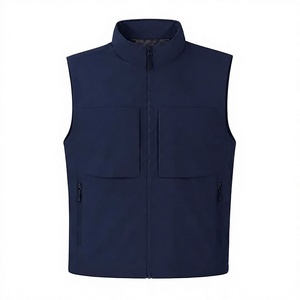 Unisex Premium Casual Sleeveless Slim Windproof Eco-Friendly Filled Full Zip Stand Collar Multi Pocket Outdoor <b>Travel</b> <b>Jacket</b> - Product Image 1