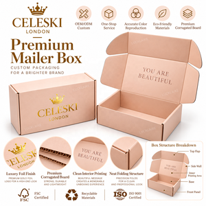Scatola di Lusso Personalizzata per Spedizioni, Rosa Pallido con Logo in Lamina Dorata, Imballaggio Personalizzato per Piccole Imprese, Biglietti di Ringraziamento FSC - Product Image 5