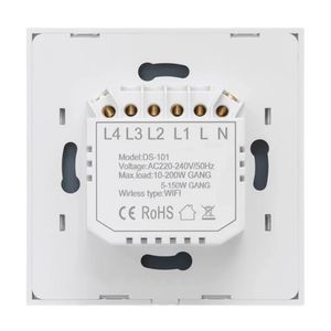 Công tắc cảm ứng thông minh Wifi Tuya, hỗ trợ Alexa và <span class=keywords><strong>Google</strong></span> Home, loại 1/2/3/4 gang, dùng cho tường kính, có/dây trung tính, chuẩn UK/EU - Product Image 3