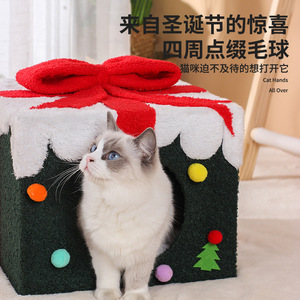 Winter Christmas gift cat house, enclosed, warm, safe cat house <b>tent</b> cat house - Product Image 1