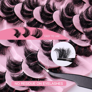 Thiết Kế Mới Phân Đoạn Mở Rộng Lông Mi 100% Handmade Giả Chồn Lông Mi <span class=keywords><strong>7</strong></span> Cặp Thiết Lập Bán Buôn DIY Cụm Lông Mi Tùy Chỉnh - Product Image 4