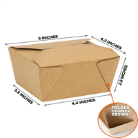 Boîte alimentaire jetable en papier kraft taille personnalisée écologique et portable étanche à la graisse pour une utilisation en usine directe au restaurant
