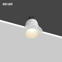 Downlight LED COB encastré moderne 3-7W 10W en aluminium sans cadre pour variateur d'intensité IP65 avec CRI90 et angle de faisceau de 15-38°