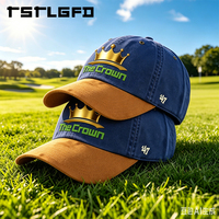Gorra de golf estructurada de 6 paneles con logo personalizado, venta al por mayor, gorra retro de algodón lavado con visera de gamuza, frente rígido premium, fabricante