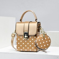 Mini sac bandoulière à pois en cuir PU, petit sac à main pour téléphone, avec sangle réglable, idéal pour les trajets quotidiens et les soirées