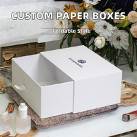 Boîte cadeau en carton avec tiroir coulissant et ruban, impression personnalisée pour bijoux et emballage de détail, vente en gros