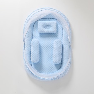 Lit de bébé pliable en coton biologique 100% premium, moustiquaire, design portable, matelas en éponge douce haute densité, toutes saisons - Product Image 5