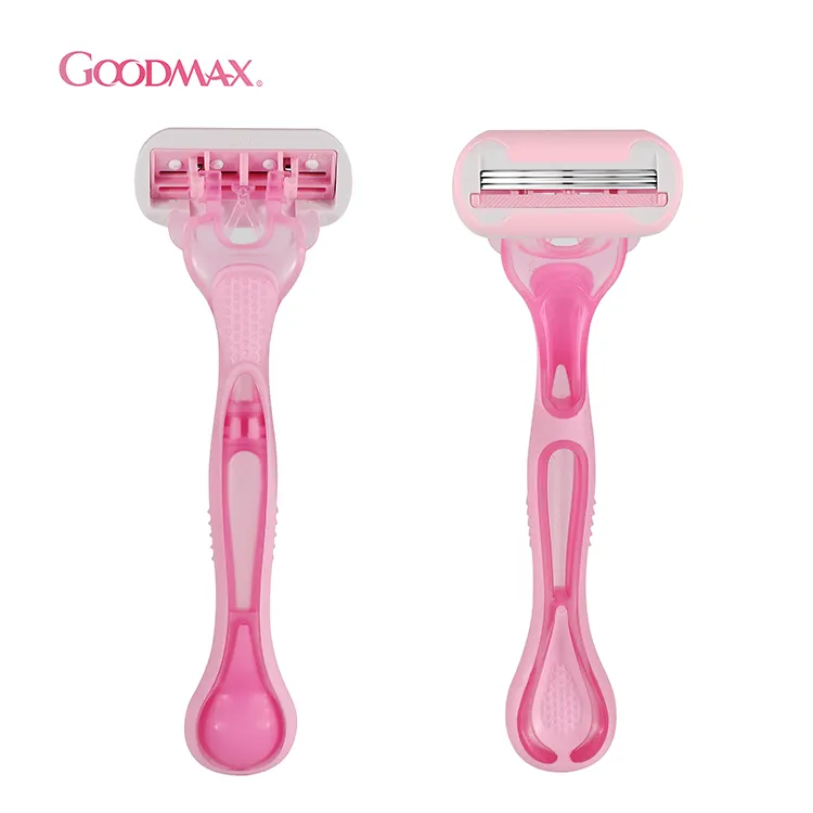 GOODMAX-maquinilla de afeitar de seguridad personalizada para mujer, maquinilla de afeitar desechable de Triple hoja, barata