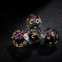 Ensemble de 7 dés polyédriques en résine avec anneau du Seigneur des Anneaux pour DND RPG, cadeau pour les joueurs de jeux de table