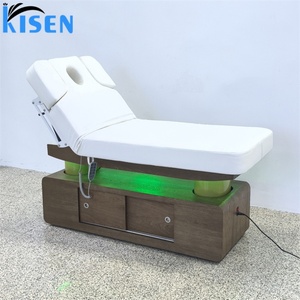 KISEN Mobilier de Luxe pour Salon de Beauté, Table de Massage et Lit de Spa à 4 Moteurs, Lit de Soin Facial Moderne avec Grand Rangement et LED - Product Image 2