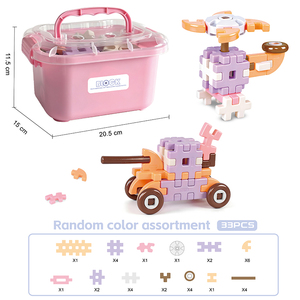 Gioco di Costruzioni AJB <span class=keywords><strong>con</strong></span> Blocchi Interconnessi e Scatola Portaoggetti, Giocattoli Educativi per l'Apprendimento e la Costruzione, Set Regalo per Bambini - Product Image 2
