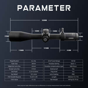 마쿨 5.5-25x50 FFP 스코프 고배율 5배 줌 야간 투시 스코프 (야외 전술 사냥 장거리 고성능) - Product Image 3