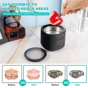 เครื่องล้างอัลตราโซนิกแบบพกพา 25W เสียงเบา สำหรับทำความสะอาดเครื่องประดับและฟันปลอม - Product Image 3
