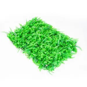 Mixed Green Plastic Grass Plants Made Artificial Vegetal Wall For Indoor Decoration