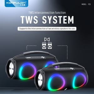 Konfulon Productos más vendidos 2025 Altavoz inalámbrico portátil de 10W con soporte de luz ambiental Sistema TWS para reproducción de música al aire libre - Product Image 2