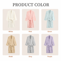 Peignoir en polaire corail personnalisé avec logo, épais, à manches longues, pour adultes, chaud, en peluche, unisexe, vêtement de nuit