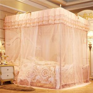 Thickened curtains, three-door floor-standing design, thickened stainless steel frame, 1.35m, 1.5m, 1.8m <b>double</b> <b>bed</b> for home - Product Image 2