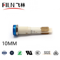 FILN 10MM enfichables en plastique LED voyants 12V/24V machine à laver lampe pilote électrique machine indicateur lumière fil