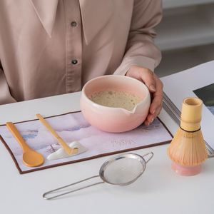 Juego de 5/8 Piezas de Herramientas para Preparar Té Japonés, Batidor de Bambú y Cuchara, Tazón de Cerámica para Matcha, Kit para la Ceremonia del Té Matcha - Product Image 4